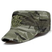 Unisex Shield Embroidery Baseball Cap Spring Autumn Outdoor Adjustable Casual Hats Men Flat Top Military Caps Hip-Hop Hats