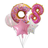 5pcs Donut Candy Balloon Baby Birthday Party 32'' Dount Number 1 2 3 4 5 6 7 8 9 Balloon Inflatable Balls Baby Girl Supplies Other