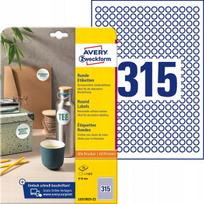 Balti lipdukai apvalūs 10mm, 25 lapai L6019rev-25