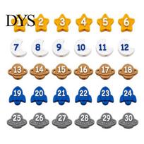 Pencil Number Caps for Classroom Cute Toppers, Lovely Charms, Pen Numbered Covers Students Toppers Decorations School Supplies Rewards Cartoon Set 1 Set