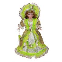 Lovely Porcelain Triangel Doll in Brocade Clothes For Valentine Gift for Living Room and Bedroom Decors šviesiai žalios spalvos