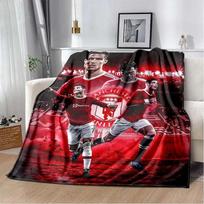 3D Spausdintas Futbolo Žvaigždės CR7 Minkštas Pliušinis Antklodė, Flanelinis Mesti Antklodė Svetainei Miegamajam Lovai Sofai Iškylai Dangalas 80x120cm(31x47inch)