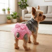 Pink Tone Dog Period Underwear Lace Trim Pet Short Pant Dog Physiological Pant  Pet Outdoor Walk S