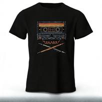 Retro Cassette Pen Pencil Graphic T-shirt XXL