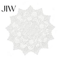 Floral Lace Table Toppers Round White Doily, Retro Placemat, Embroidered Mat, Vintage Style Settings Elegant Doilies for Wedding Bridal Shower Dining 15cm balta