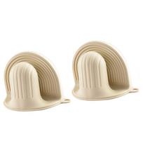 Pack Of 2 Silicone Microwave Oven Mitts Heat Resistant-White