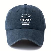 SO SIEHT EIN RICHTIG COOLER OPA AUS Baseball Cap Unisex Washed Vintage Curved Brim Hat Truck Driver Style for Outdoor Vacati 1pc