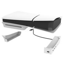 PS5 Pro/PS5 Slim Horizontal Stand with 4 USB Ports, Cooling Base Accessory, Black balta