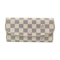 [Pre-Owned] Louis Vuitton Emilie Wallet 'White Damier Azur Canvas/Rose Ballerine Pink' - Very Good #1QSXCYU ONE SIZE