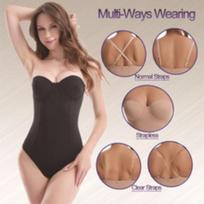 Plus Size Wireless Shaping Bodysuit Waist Trainer With Chest Pad Tummy Control Butt Lifter S juoda