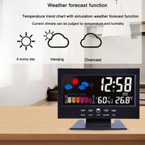 Daugiafunkcis elektroninis žadintuvas (su temperatūros ir drėgmės ekranu, amžinuoju kalendoriumi, orų prognoze)