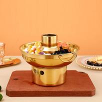 Gold Dessert Display Hot Pot Stainless Steel Imitation Copper Hot Pot Dry Ice Hot Pot  Home Party S