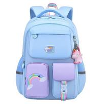 XYXBEBAO Girls Backpack Nylon Waterproof Tear-Resistant 30x20x45cm Blue Purple School Bag karališkos mėlynos spalvos/balta