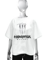 Per dydeli Y2K Monster Energy marškinėliai 2XL white