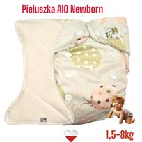 Pieluszka wielorazowa aio newborn kieszonka bambus balony zielone nappime