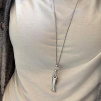 Matte Fish Pendant Necklace Simple Long Sweater Chain New Rope Chain Necklaces  Jewelry Style G