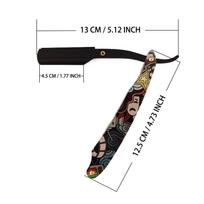 Vintage Straight Razor Manual Shaving Razor for Men Folding Razor Traditional Shaving Razor Barber Razor with 10pcs dangaus mėlyna spalva