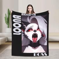 Helluva Boss Loona Blankets Travel Office Flannel Bedding Throws For Couch Chair Soft Custom DIY Quality Bedspread Gift Size: 75*100cm, Weight: 230 GSM