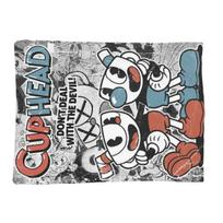 CupHead And MugMan Electronic Video Game Characters Blanket Flannel Throw Blanket Plush for Bed Living room Picnic Travel Couch Size: 75*100cm, Weight: 230 GSM