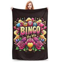 Funny Bingo Game Blanket Multi-function Fleece Sofa Throw Blanket for Home Bedroom Outdoor Throws Bedspread Quilt Size: 75*100cm, Weight: 230 GSM