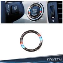Skirta B+w E90 E92 E93 automobilio variklio užvedimo stabdymo uždegimo raktų pakabukas lipdukai anglies pluošto apskritimas M juostelės apdaila 3 serija