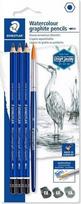 Staedtler akvareliniai pieštukai 4b, 6b, 8b su teptuku
