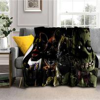 Horror Game F-FNAF Freddy Movie Flannel Blanket Soft Warm Throw Blanket for Bedroom Living Room Bed Travel Camping Picnic Gift 75x90cm