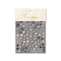 Tomoni Embossed Nail Art Stickers: Cute Cat Paw Prints for Kids