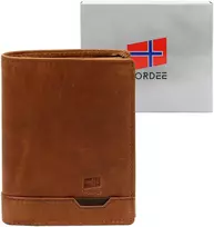 Vyriška odinė piniginė Nordee HJORT N4 šviesiai ruda