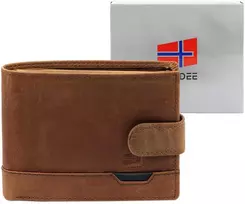 Vyriška odinė piniginė Nordee HJORT 8806A šviesiai ruda