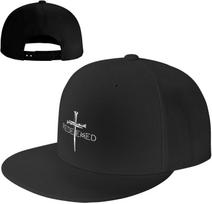 Jesus Christian Redeemed Cross Nails Flat Bill Hats Brim High Snapback Hat Adjustable Baseball Cap Trucker Dad Cap Brim Cap Adjustable black