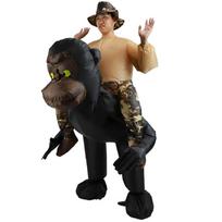 Halloween King Kong Doll Costume Stage Performance Funny Big Chimpanzee Carrying Man Inflatable Suit Gorilla back carrier - adult size (fits 150-190cm)