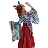 Uma Musume Nice Nature Cosplay Halloween Anime Hakama Furisode [milky time] (M) įvairiaspalvis