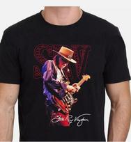 Stevie Ray Vaughan Country Music Tour Unisex Black T-shirt XL