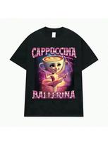Cappuccina Ballerina Funny Italian Brainrot Meme T Shirt Men Women Clothing Fashion Trending T Shirts Casual 100% Cotton T-Shirt S įvairiaspalvis