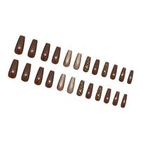Stylish Leopard Print Press on Nail Set 24pcs Press on Nail Manicure Nail Accesories For Parties Dates And Daily Use 1
