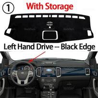 For Ford Everest Ranger P375 2015-2022 Car Dashboard Cover Dash Mat Sun Shade Non-slip Pad Interior Accessories LHD Black With Hole