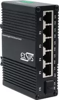 Switch Exsys EX-62030MPOE-SFP — Mini Gigabit 5+1 PoE+ tinklo valdymo jungiklis su 5 Gigabit ir 1 SFP prievadu