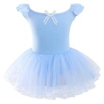 Butterfly Bow Gymnastics Tutu Skirts Breathable Ballet Performance Costume  Grading 105cm mėlyna