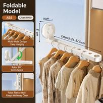 Foldable Suction Cup Wall Mounted Clothes Drying Rack Adjustable Extendable Laundry Hanger Holder for Bathroom Balcony Wardrobe Storage balta
