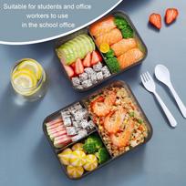 PP Insulated Lunch Box 2 Compartment Bento Lunch Box Cute Food Storage Container  For Office mėlyna