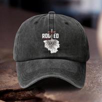 cmRooted in Christ Printed Adjustable Cowboy Hat Unisex Outdoor Sports Style an Ideal Gift for Weddings Parties and Bi 1pc
