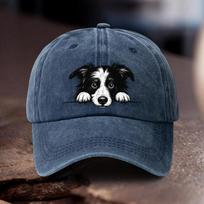 Adjustable Cowboy Hat with Border Collie Print Pattern Unisex Outdoor Sports Style an Ideal Gift for Travel Camping and Hi 1pc black