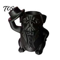 3D Printed Desktop Organizer Gentleman Bulldog Pen Holder, Creative for Art Tool Storage Container Makeup Brushes, Funny Statue Decor Home Office juoda