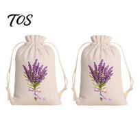 Drawstring Spice Pouches 2PCS Bags,with Floral Print, Breathable Polyester Cotton Decorative Linen Sachets Pouches, Portable Storage Sachets, 2pcs A
