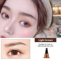 Waterproof 4 Point Liquid Eyebrow Pencil with 3D Long Lasting Eye Brow Brush - Natural Microblade Makeup Tools šviesiai ruda spalva
