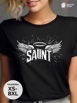 Oversized cotton T-shirt with  Wings and Halo  print 4XL