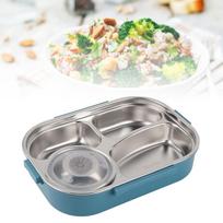 4-Compartment Portable Bento Box Includes Soup Bowl Food Storage Container  For Adults mėlyna