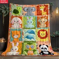 Teddy Bear Quilt Suitable for Sofa, Bedroom, Living Room, Bed, Couch, Chair Soft and Warm Blanket Size: 75*100cm, Weight: 230 GSM