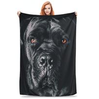 The art of dog Cane Corso Italian Mastiff Blankets Soft Warm Flannel Throw Blanket Bedding for Bed Picnic Travel Home Sofa Size: 75*100cm, Weight: 230 GSM